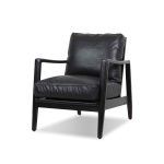 CRAFTSMAN Black Leather Lounge Chair Black Ash Wood Frame 7 CRAFTSMAN Black Leather Lounge Chair Black Ash Wood Frame