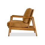 CRAFTSMAN Tan Leather Lounge Chair Natural Ash Frame 8 CRAFTSMAN Tan Leather Lounge Chair Natural Ash Frame