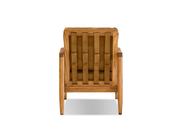 CRAFTSMAN Tan Leather Lounge Chair Natural Ash Frame 4 1