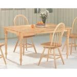 Solid Wood Rectangular Dining Table with Butcher Block Top