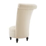 Cream Tufted Velvet High Back Accent Chair