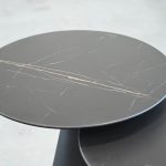 CREMINI Tall End Table Black Steel Brown Ceramic Top 9 CREMINI Tall End Table Black Steel Brown Ceramic Top