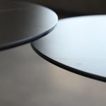 CREMINI Tall End Table Black Steel Brown Ceramic Top 12 CREMINI Tall End Table Black Steel Brown Ceramic Top
