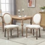 Vintage Upholstered Curved Back Armless Dining Chairs Creamy White (Set of 2) 7 Vintage Upholstered Curved Back Armless Dining Chairs Creamy White (Set of 2)
