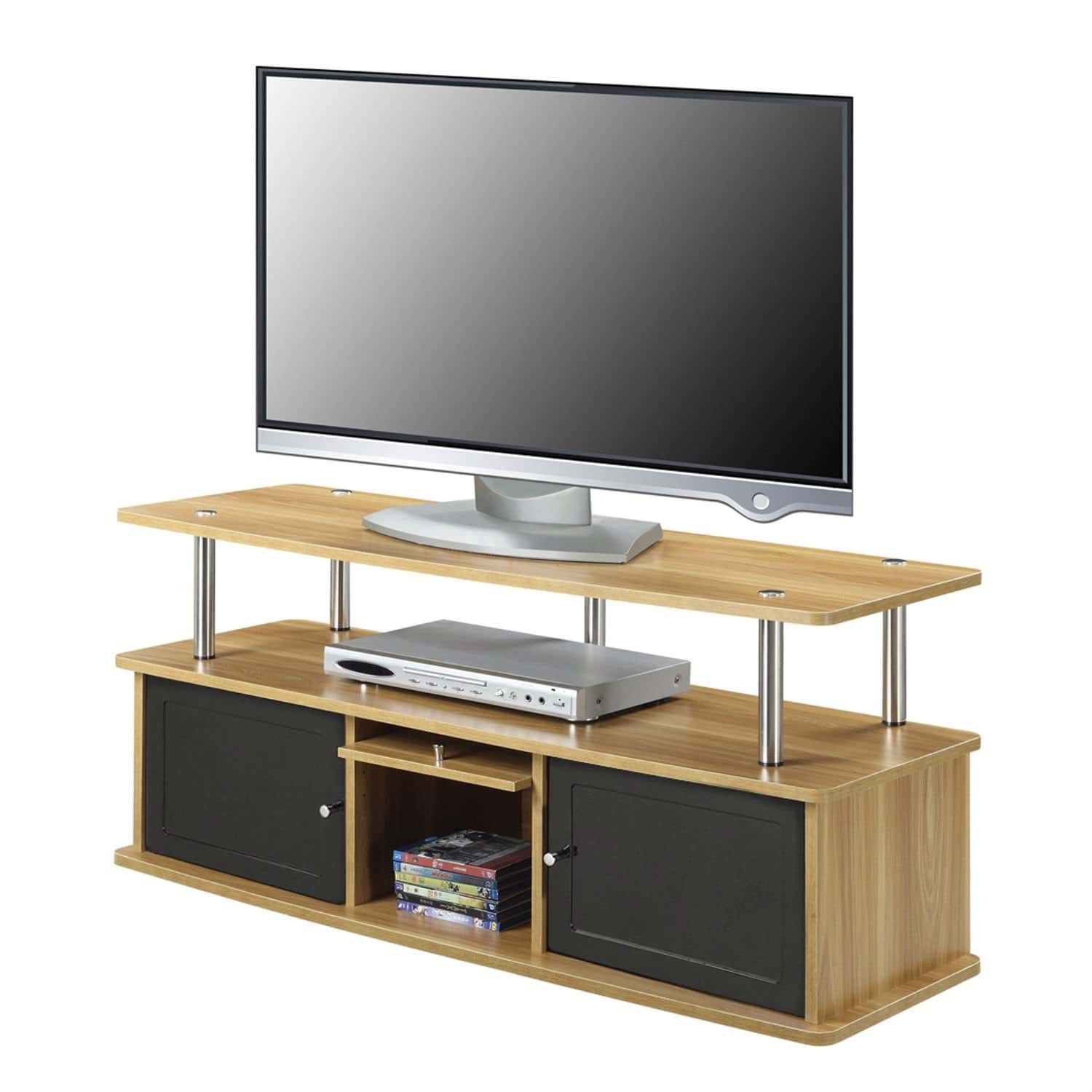 Modern Light Oak and Black 50-Inch TV Stand 1 Modern Light Oak and Black 50-Inch TV Stand