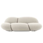 CUMULUS Cream Boucle Fabric Sofa With Leather Strap