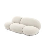 CUMULUS Cream Boucle Fabric Sofa With Leather Strap