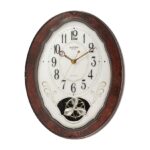 Traditional Wood Frame Pendulum Wall Clock with Hourly Melodies