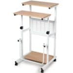 Adjustable Height Mobile Stand-Up Desk with Printer Stand 5 Adjustable Height Mobile Stand-Up Desk with Printer Stand