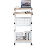 Adjustable Height Mobile Stand-Up Desk with Printer Stand 6 Adjustable Height Mobile Stand-Up Desk with Printer Stand