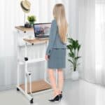Adjustable Height Mobile Stand-Up Desk with Printer Stand 7 Adjustable Height Mobile Stand-Up Desk with Printer Stand