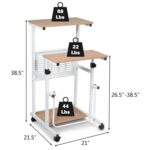 Adjustable Height Mobile Stand-Up Desk with Printer Stand 8 Adjustable Height Mobile Stand-Up Desk with Printer Stand