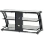 Modern Black TV Stand with Glass Shelves and Cord Access 7 Modern Black TV Stand with Glass Shelves and Cord Access