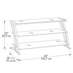 Modern Black TV Stand with Glass Shelves and Cord Access 10 Modern Black TV Stand with Glass Shelves and Cord Access