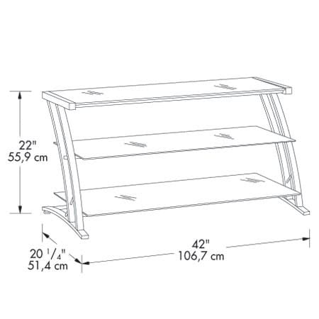 Modern Black TV Stand with Glass Shelves and Cord Access 5 Modern Black TV Stand with Glass Shelves and Cord Access - Image 5