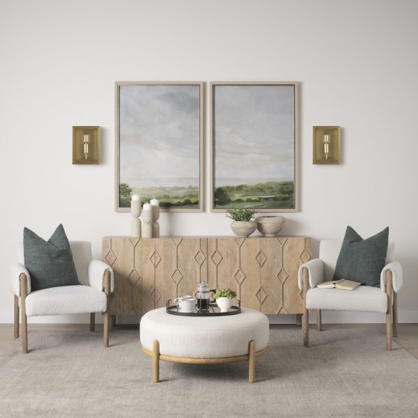 Cairn Brushed Gold Metal w Glass 1 Light Wall Sconce 1