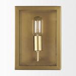 Cairn Brushed Gold Metal w/ Glass 1-Light Wall Sconce