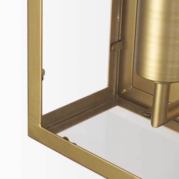 Cairn Brushed Gold Metal w Glass 1 Light Wall Sconce 5