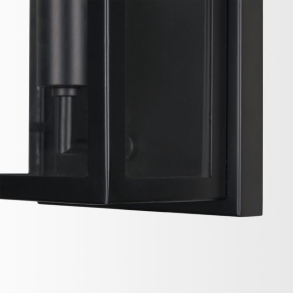Cairn Matte Black Metal w Glass 1 Light Wall Sconce 6