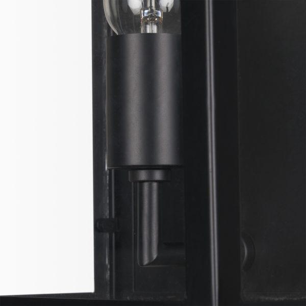 Cairn Matte Black Metal w Glass 1 Light Wall Sconce 7