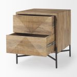 Cairo 22.0L x 22.0W x 26.0H Wood 2 Drawer Accent table
