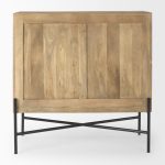 Cairo 36.0L x 19.5W x 36.0H 2 Door Wood and Metal Cabinet