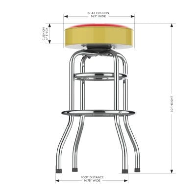 Calgary Flames Chrome Bar Stool