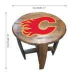 Calgary Flames Oak Barrel Table 6 Calgary Flames Oak Barrel Table