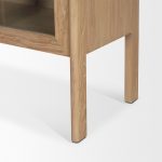 Callum Light Brown Elm Wood w/ Glass Doors Arched Curio Cabinet
