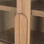 Callum Light Brown Elm Wood w/ Glass Doors Arched Curio Cabinet