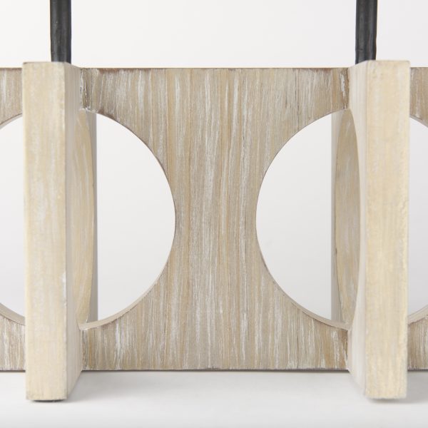 Cambie 29.0L x 6.0W x 9.0H Natural Wood WBlack Metal Candle Holders 6