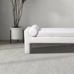 Modern White Boucle Bench with Japandi Mid-Century Design 10 Modern White Boucle Bench with Japandi Mid-Century Design