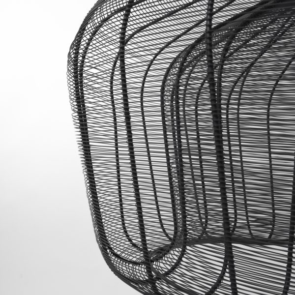 Camila 40x31 Black Metal Mesh Style Four Bulb Chandelier 6