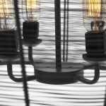 Camila (40"x31") Black Metal Mesh-Style Four Bulb Chandelier