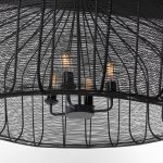 Camila (40"x31") Black Metal Mesh-Style Four Bulb Chandelier