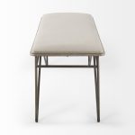 Camille 55.5L x 16.0W x 17.0H Cream Fabric Seat W/ Metal Frame Bench