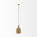 Campanile 16.0L x 16.0W x 27.0H Brown Whicker Pendant Light