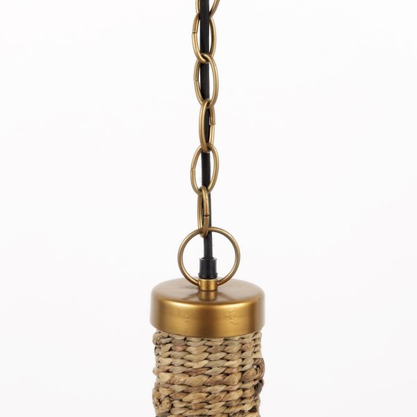 Campanile 16.0L x 16.0W x 27.0H Brown Whicker Pendant Light 6