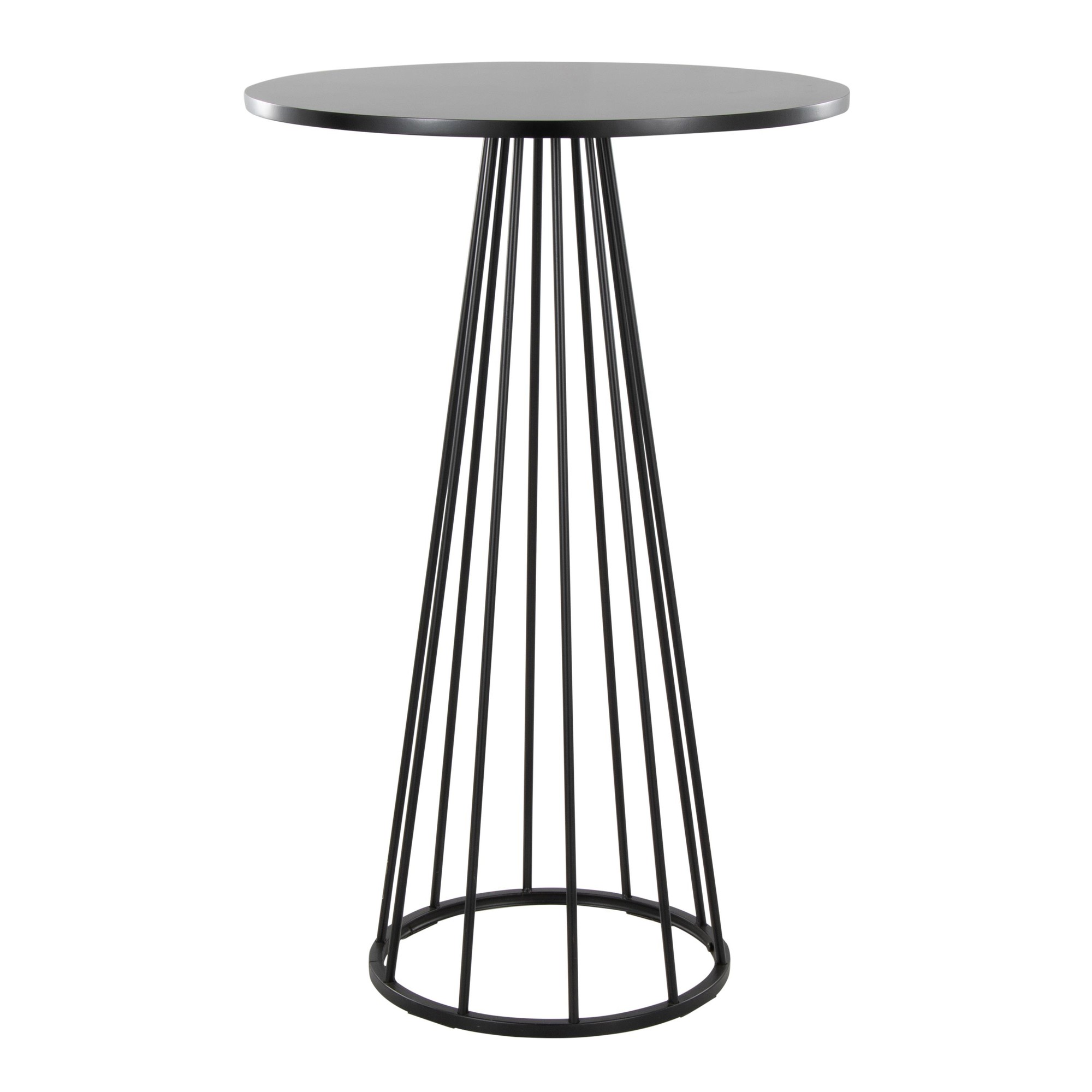 Canary Black Metal and Wood Contemporary Bar Table 3 Canary Black Metal and Wood Contemporary Bar Table - Image 3