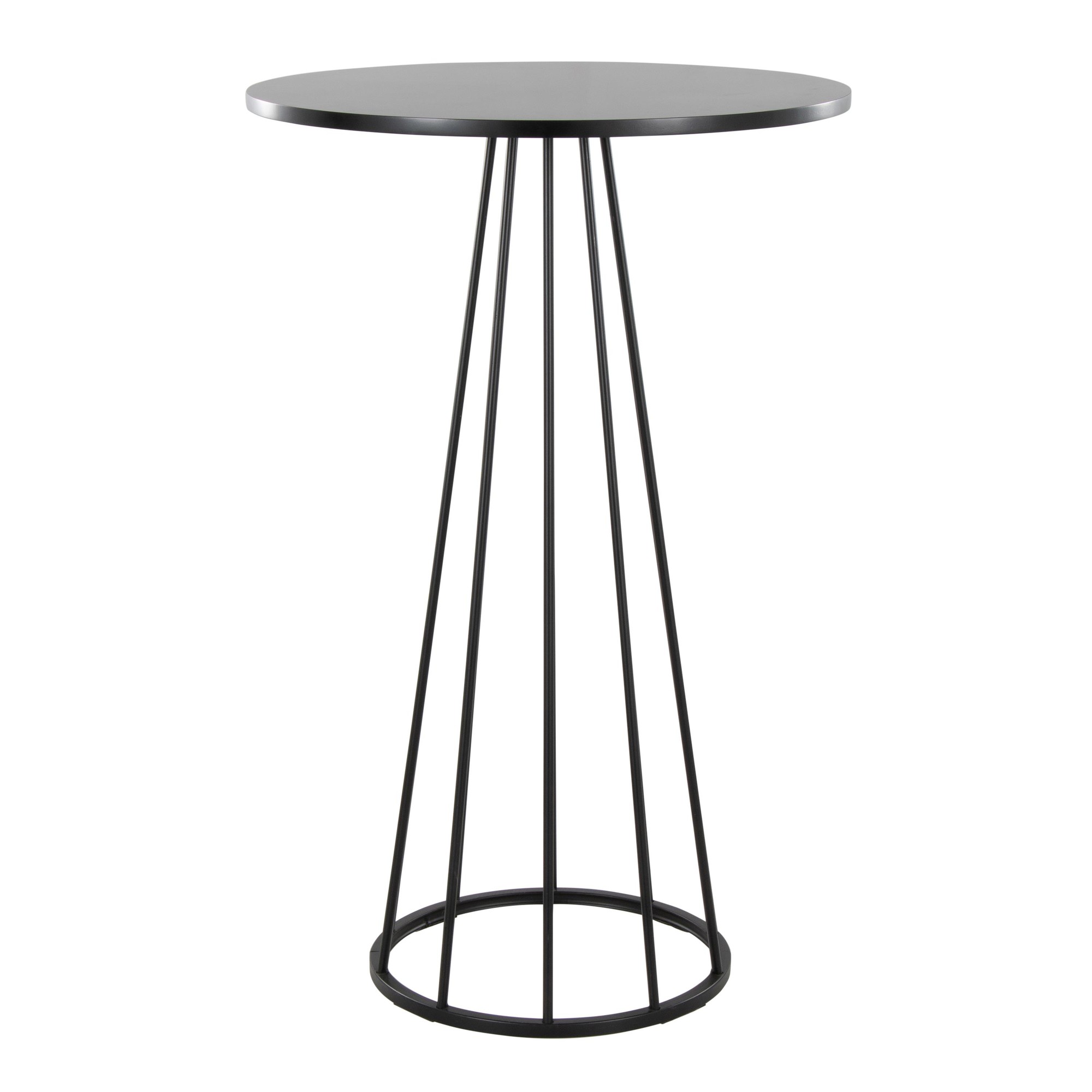 Canary Black Metal and Wood Contemporary Bar Table 4 Canary Black Metal and Wood Contemporary Bar Table - Image 4