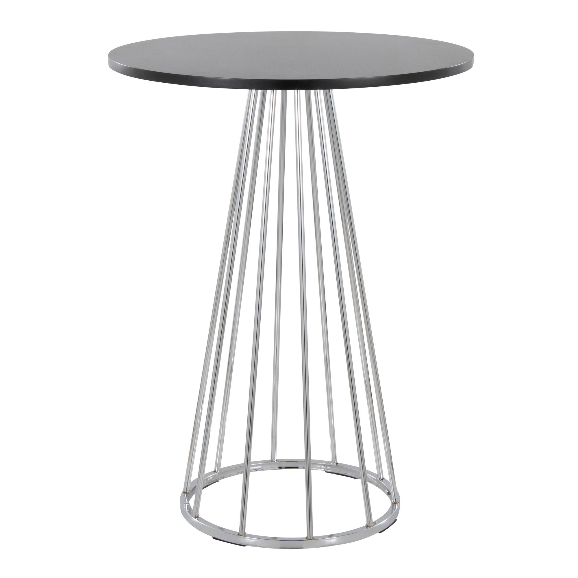 Canary Chrome and Black Contemporary Counter Table 3 Canary Chrome and Black Contemporary Counter Table - Image 3