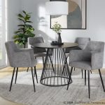 Canary Contemporary Black Metal and MDF Dining Table 7 Canary Contemporary Black Metal and MDF Dining Table