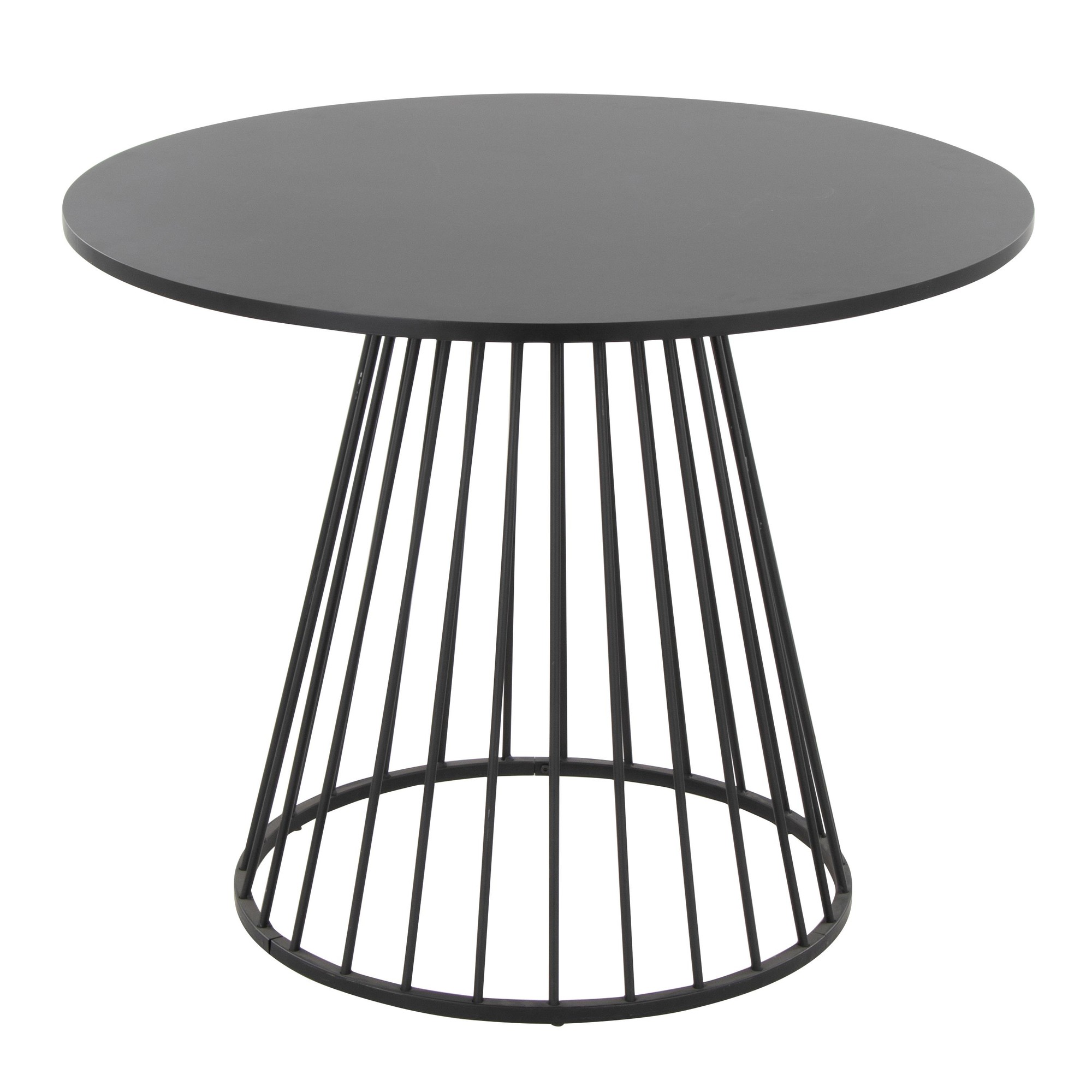 Canary Contemporary Black Metal and MDF Dining Table 4 Canary Contemporary Black Metal and MDF Dining Table - Image 4