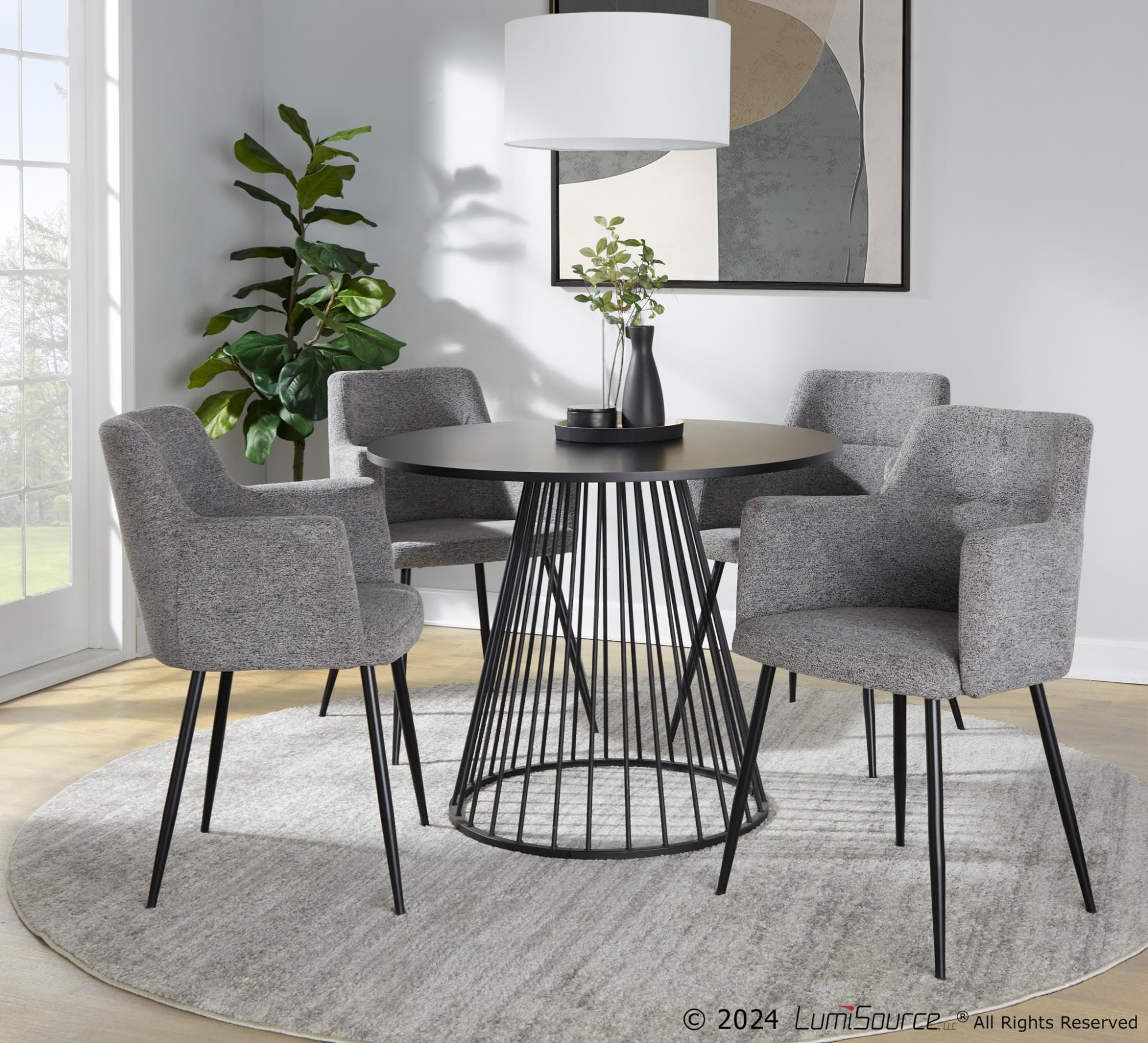 Canary Contemporary Black Metal and MDF Dining Table 1 Canary Contemporary Black Metal and MDF Dining Table