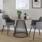Canary Contemporary Black Metal and Walnut Wood Dining Table 8 Canary Contemporary Black Metal and Walnut Wood Dining Table