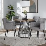 Canary Contemporary Black Metal and Walnut Wood Dining Table 7 Canary Contemporary Black Metal and Walnut Wood Dining Table