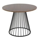 Canary Contemporary Black Metal and Walnut Wood Dining Table 9 Canary Contemporary Black Metal and Walnut Wood Dining Table