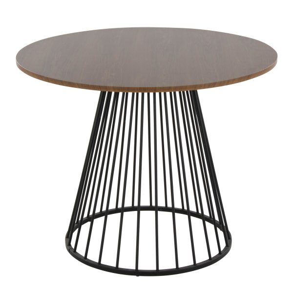 Canary Contemporary Black Metal and Walnut Wood Dining Table 2