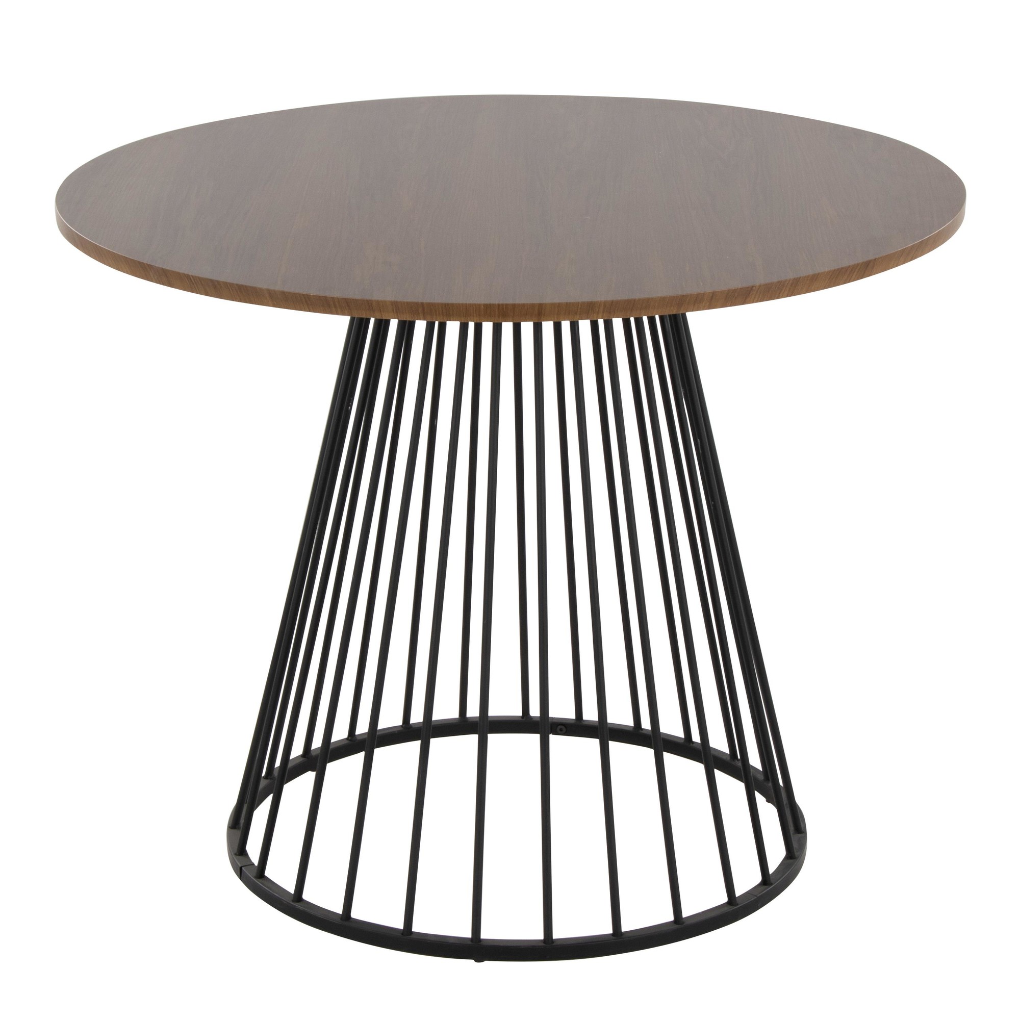 Canary Contemporary Black Metal and Walnut Wood Dining Table 3 Canary Contemporary Black Metal and Walnut Wood Dining Table - Image 3