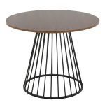 Canary Contemporary Black Metal and Walnut Wood Dining Table 10 Canary Contemporary Black Metal and Walnut Wood Dining Table